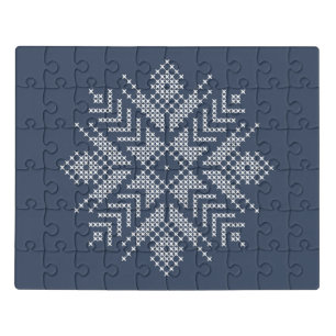 Christmas cross stitch snowflake design jigsaw puzzle