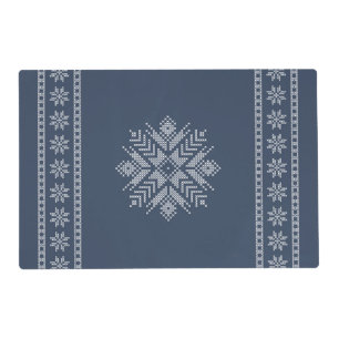 Christmas cross stitch snowflake design placemat