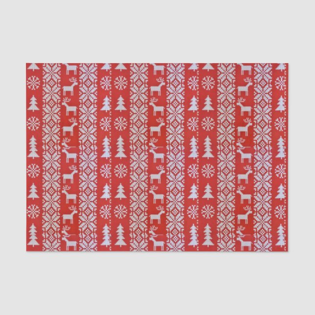 Christmas Cross Stitch Tissue Paper (Front)