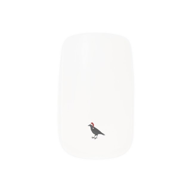 Christmas Crow Minx Nail Art (Right Thumb)
