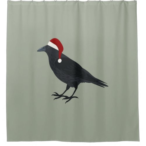 Christmas Crow Shower Curtain