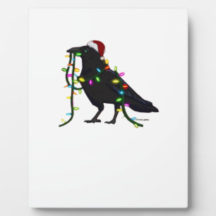 Christmas Crow Tis The Season Plaque