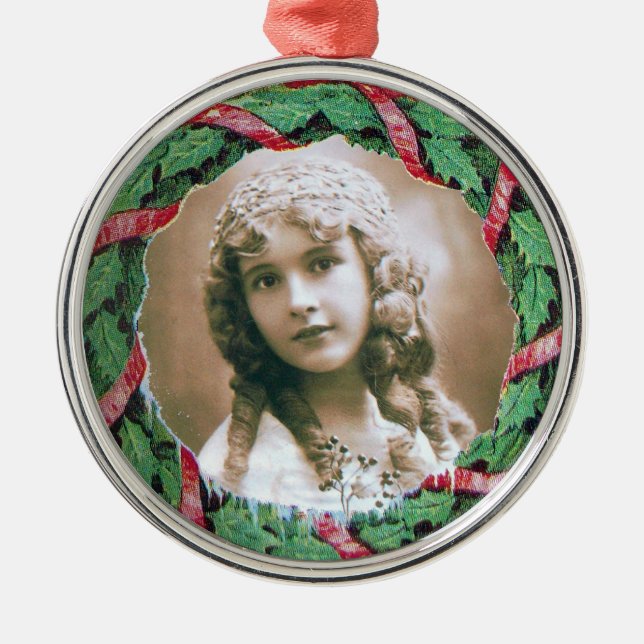 CHRISTMAS CROWN PHOTO TEMPLATE METAL ORNAMENT (Front)