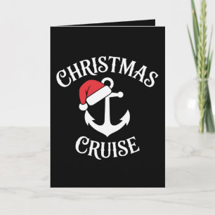 Christmas Cruise Anchor Santa Hat Sailing Xmas Card
