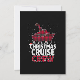 Christmas Cruise Crew Buffalo Santa Hat Christmas  Invitation