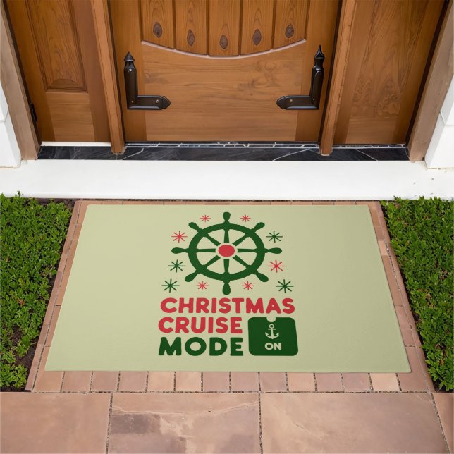 Christmas Cruise Mode On Ship Christmas 2024 Doormat (Outdoor)