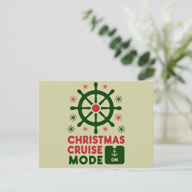 Christmas Cruise Mode On Ship Christmas 2024 Postcard (Standing Front)