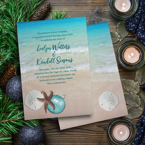 Christmas Cruise Wedding Starfish Ornament  Invitation