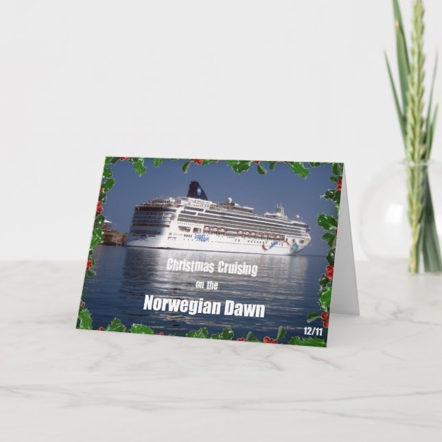Christmas Cruising on the Norwegian Dawn Holiday Card (Front)