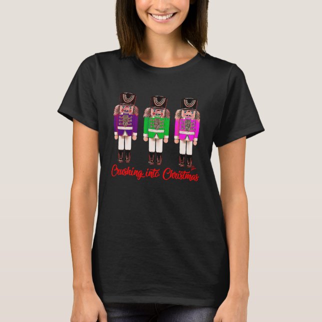 Christmas crushing into Christmas nutcracker T-Shirt (Front)