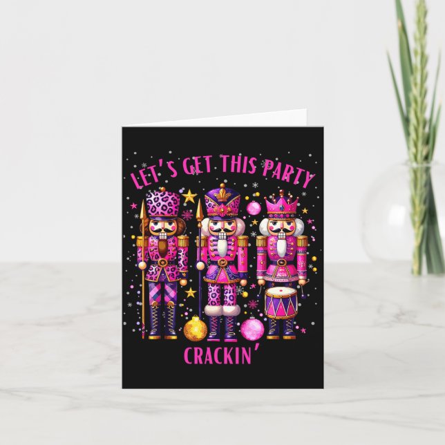 Christmas Crushing It Nutcracker - Funny Retro Ugl Card (Front)