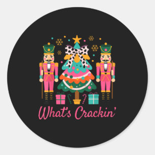 Christmas Crushing It Nutcracker - Funny Retro Ugl Classic Round Sticker