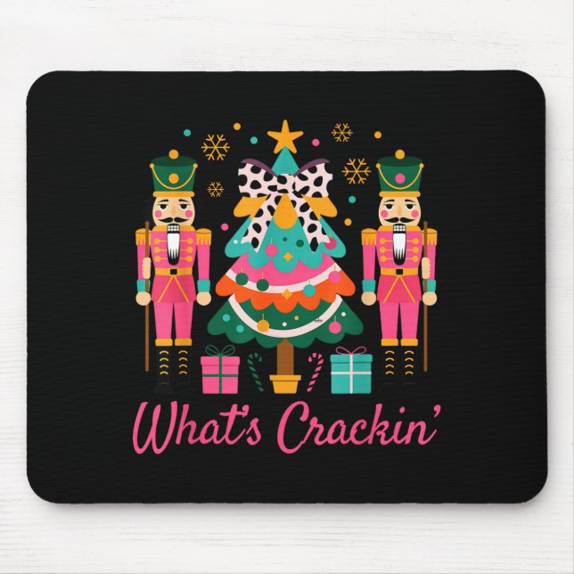Christmas Crushing It Nutcracker - Funny Retro Ugl Mouse Pad (Front)