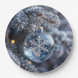 Christmas Crystal Snowflake Ornament Paper Plates