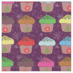 Christmas cup cakes fabric