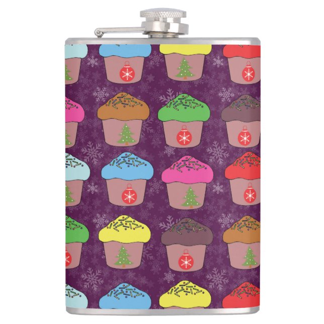 Christmas cup cakes flask (Front)