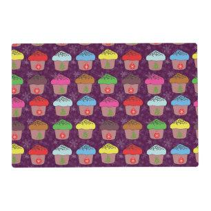 Christmas cup cakes placemat