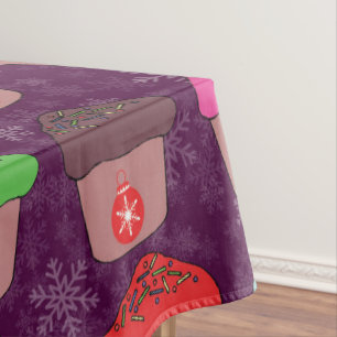 Christmas cup cakes tablecloth