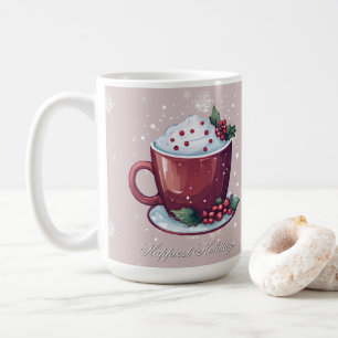 Christmas Cup of Hot Chocolate Blush Pink Mug