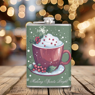 Christmas Cup of Hot Chocolate   Green Flask