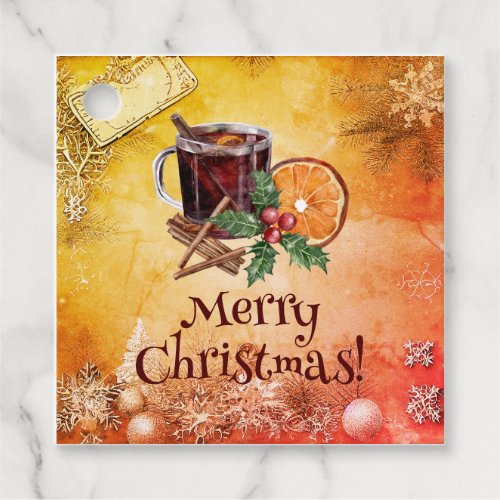 Christmas Cup Orange Holly Berry Cinnamon Greeting Favor Tags