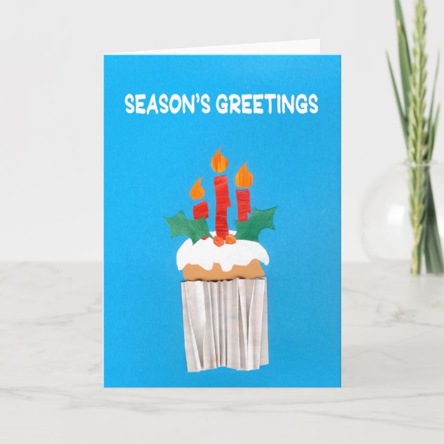 Christmas Cupcake Card with Candles (Front)