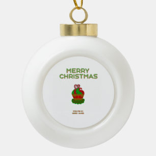 Christmas Cupcake Ceramic Ball Ornament