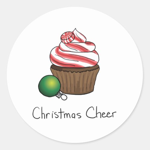 Christmas Cupcake Classic Round Sticker