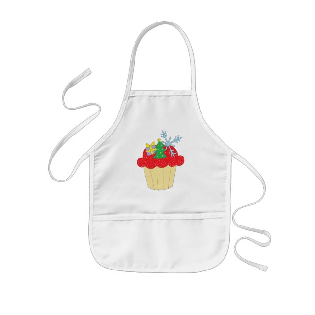 Christmas Cupcake Kids' Apron (Front)