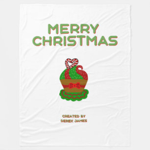 Christmas Cupcake Large Fleece Blanket