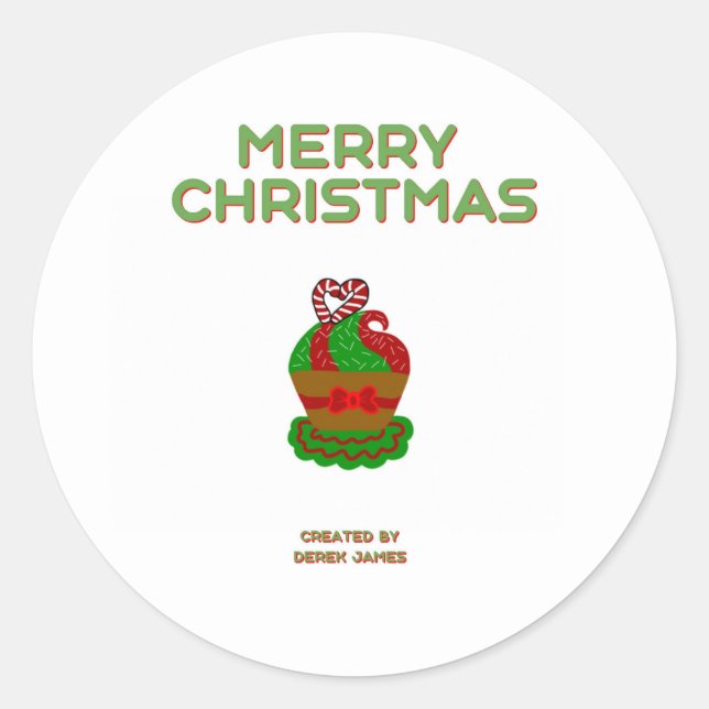 Christmas Cupcake Round Sticker (Front)