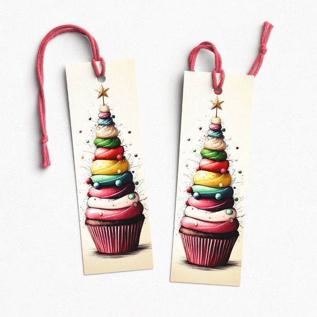 Christmas Cupcake Tree Holiday Bookmark (Christmas Cupcake Tree Holiday Bookmark)
