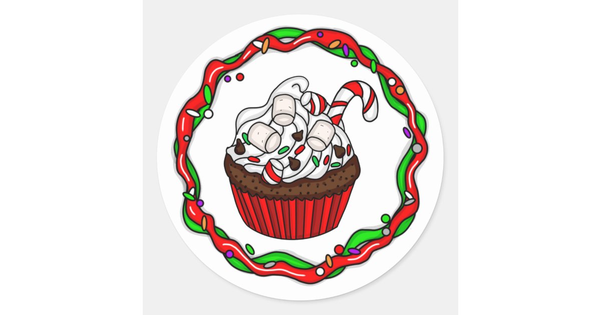 Kawaii Rudolph Cupcake' Sticker