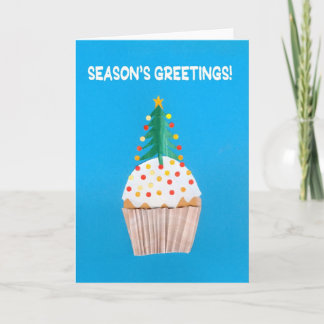Christmas Cupcake with Christmas Tree Holiday Card
