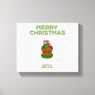 Christmas Cupcake Wrapped Canvas Print