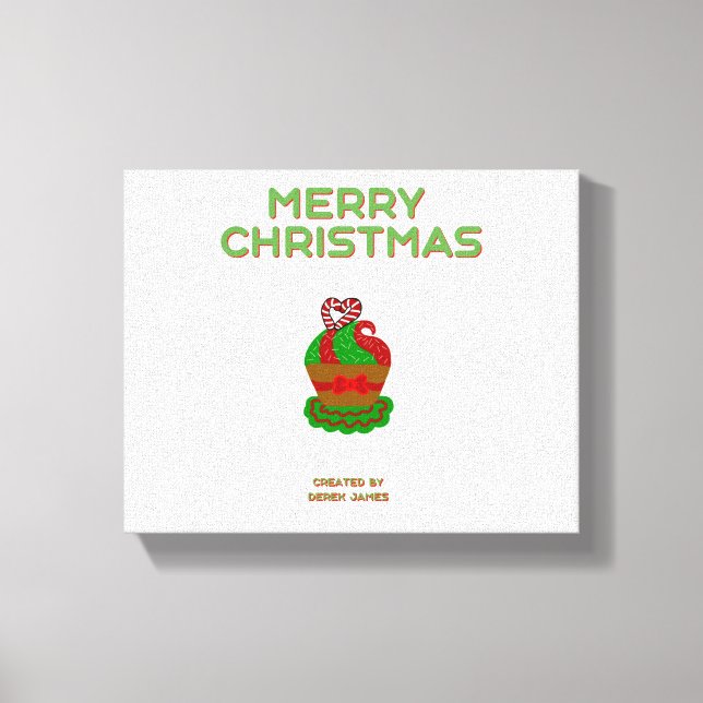 Christmas Cupcake Wrapped Canvas Print (Front)