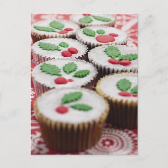 Christmas cupcakes holiday postcard (Front)