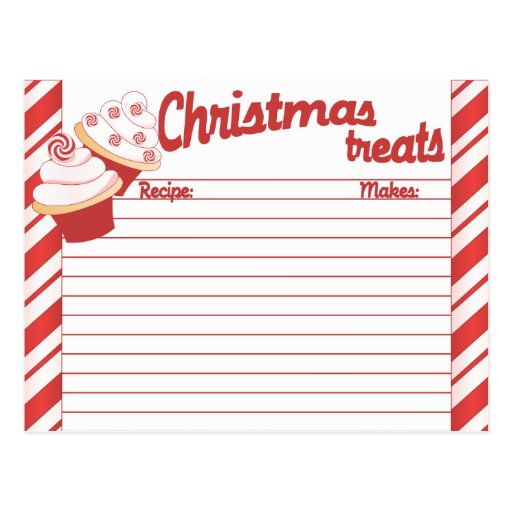 Christmas Cupcakes Mailable Recipe Card Postcard | Zazzle