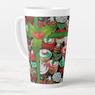 Christmas Cupcakes Pattern Latte Mug