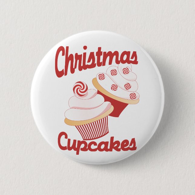 Christmas Cupcakes Pinback Button (Front)