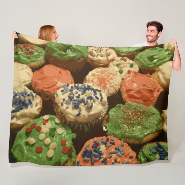 Christmas Cupcakes with Sprinkles Fleece Blanket (In Situ)