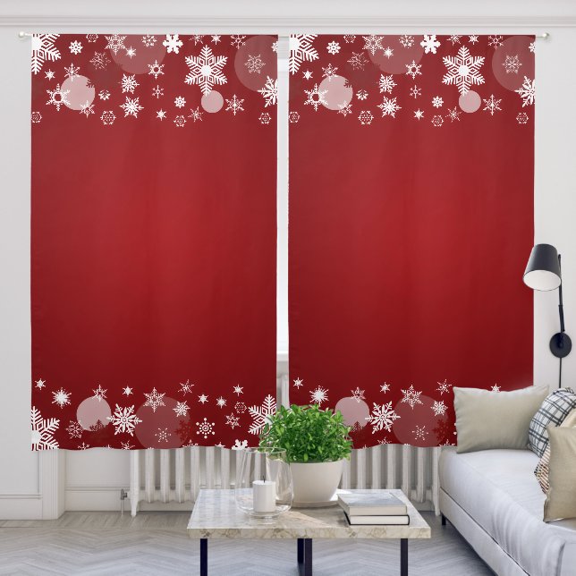 Christmas Curtains Home Decor – White Star Holiday (Living Room)