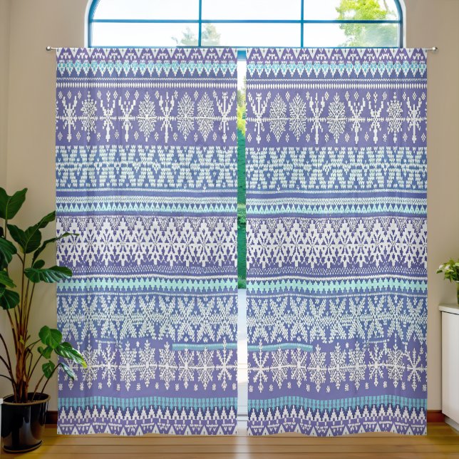 Christmas curtains with winter designs (Living Room)
