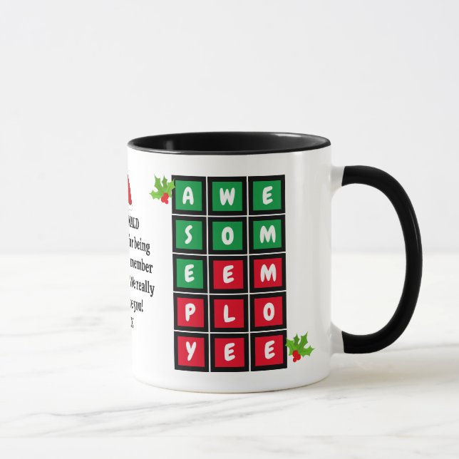 CHRISTMAS Custom AWESOME EMPLOYEE Appreciation Mug (Right)