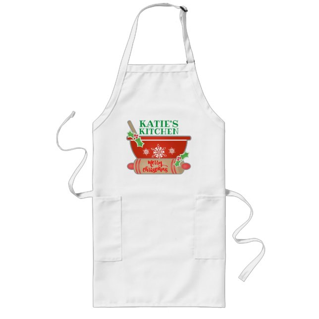 Christmas Custom Bakers Baking Holiday Apron (Front)