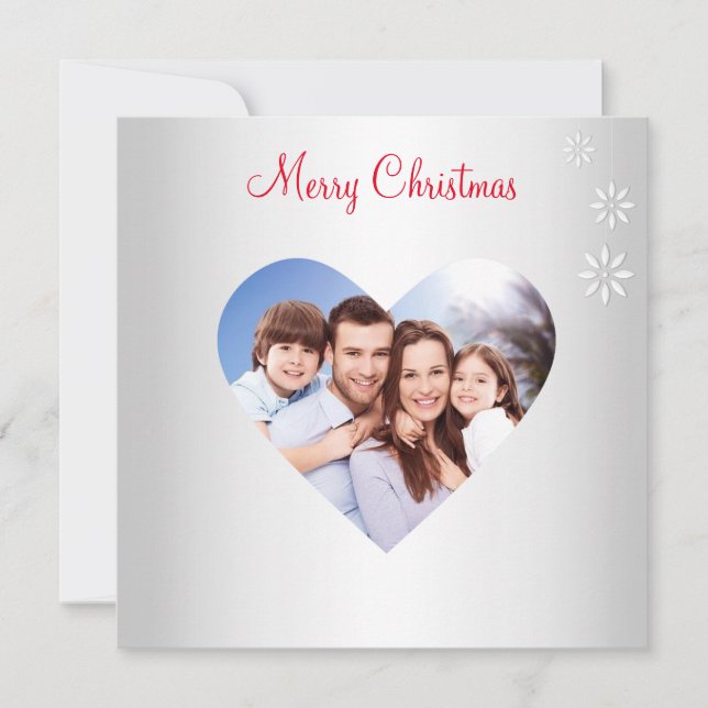 Christmas Custom Family Photo on Silver (Front)