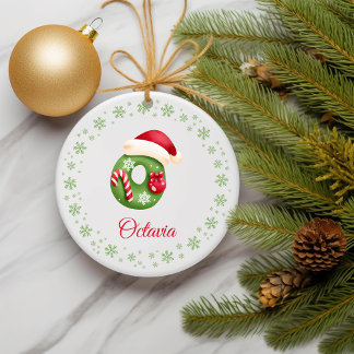 Christmas Custom Initial Monogram Family Initials Ceramic Ornament