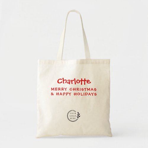 Christmas Custom Name Company Logo Budget Business Tote Bag