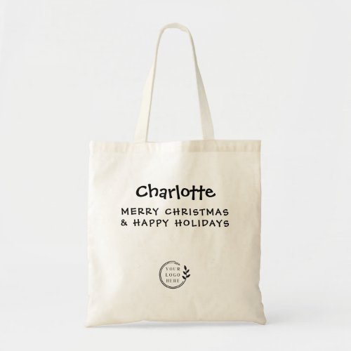 Christmas Custom Name Company Logo Budget Business Tote Bag