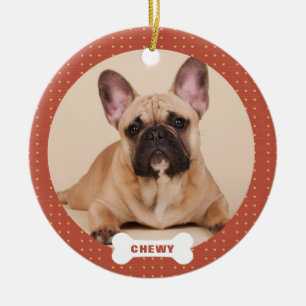 Christmas Custom Pet Photo Hearts Ceramic Ornament